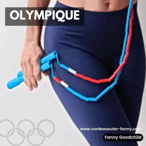 corde à sauter - modèle jeux olympiques (olympique) - bleu blanc rouge - goodchild jump rope alsace