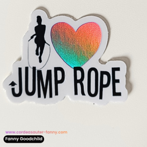 Sticker I love Jump Rope holographique